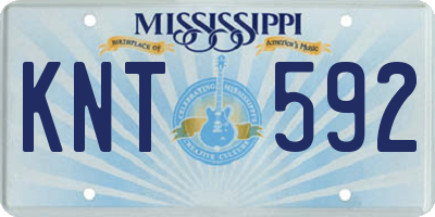 MS license plate KNT592