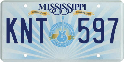 MS license plate KNT597