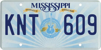 MS license plate KNT609