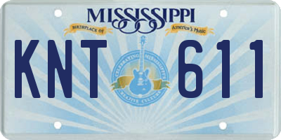 MS license plate KNT611