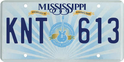 MS license plate KNT613