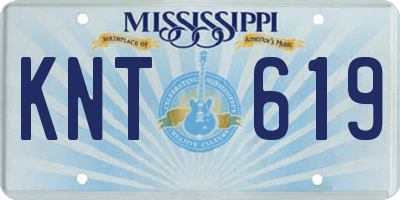 MS license plate KNT619