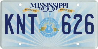 MS license plate KNT626