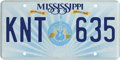 MS license plate KNT635