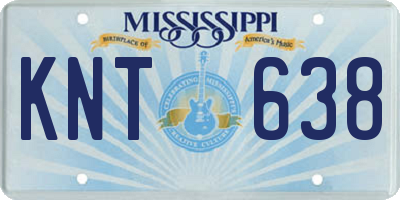 MS license plate KNT638