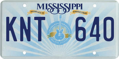 MS license plate KNT640