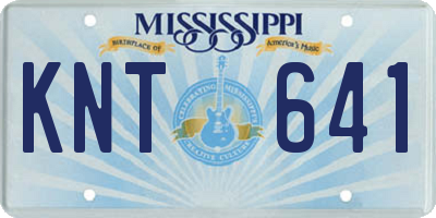 MS license plate KNT641