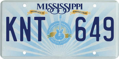 MS license plate KNT649