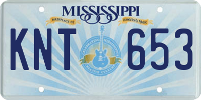 MS license plate KNT653