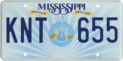 MS license plate KNT655