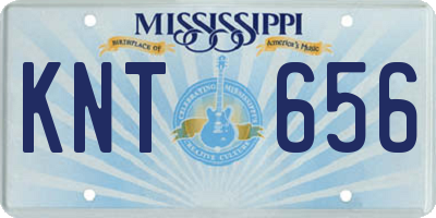 MS license plate KNT656