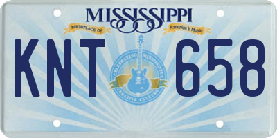 MS license plate KNT658