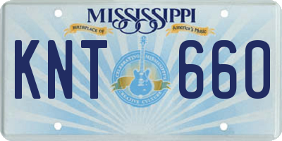 MS license plate KNT660
