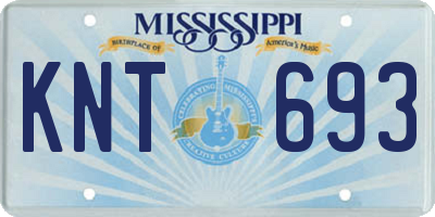 MS license plate KNT693