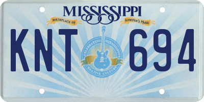 MS license plate KNT694