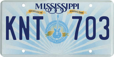 MS license plate KNT703