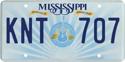 MS license plate KNT707