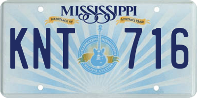 MS license plate KNT716