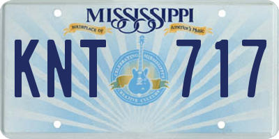 MS license plate KNT717