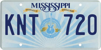 MS license plate KNT720