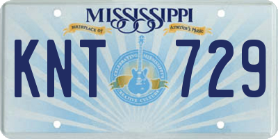 MS license plate KNT729