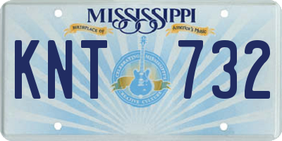 MS license plate KNT732