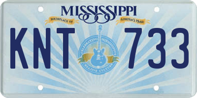 MS license plate KNT733