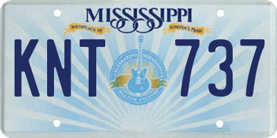 MS license plate KNT737