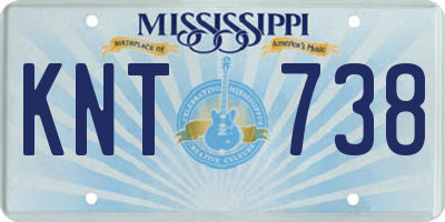 MS license plate KNT738