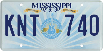 MS license plate KNT740