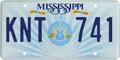 MS license plate KNT741