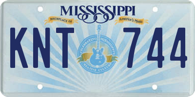 MS license plate KNT744
