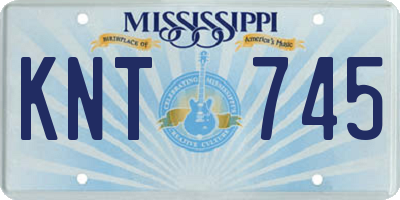 MS license plate KNT745