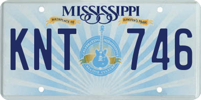 MS license plate KNT746