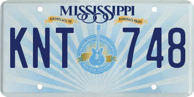MS license plate KNT748
