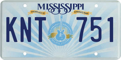 MS license plate KNT751