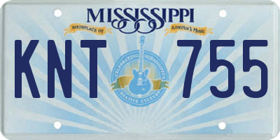 MS license plate KNT755