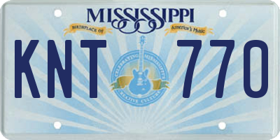 MS license plate KNT770