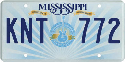 MS license plate KNT772