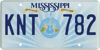 MS license plate KNT782