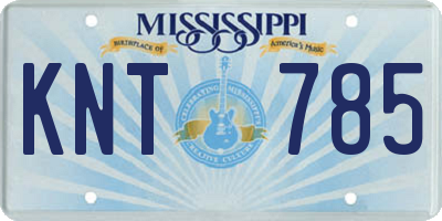 MS license plate KNT785