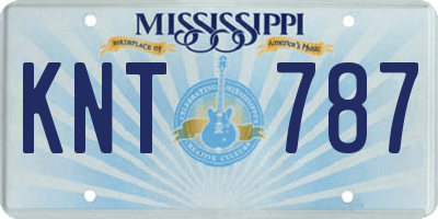 MS license plate KNT787