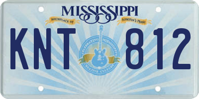 MS license plate KNT812
