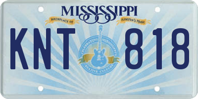 MS license plate KNT818