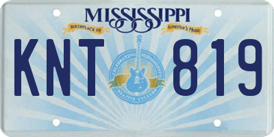 MS license plate KNT819