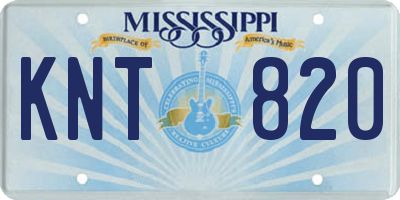 MS license plate KNT820