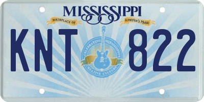MS license plate KNT822