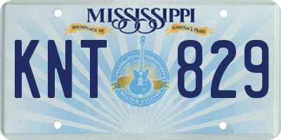 MS license plate KNT829