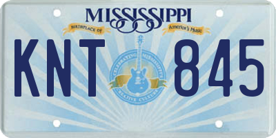 MS license plate KNT845