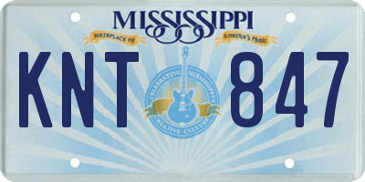 MS license plate KNT847